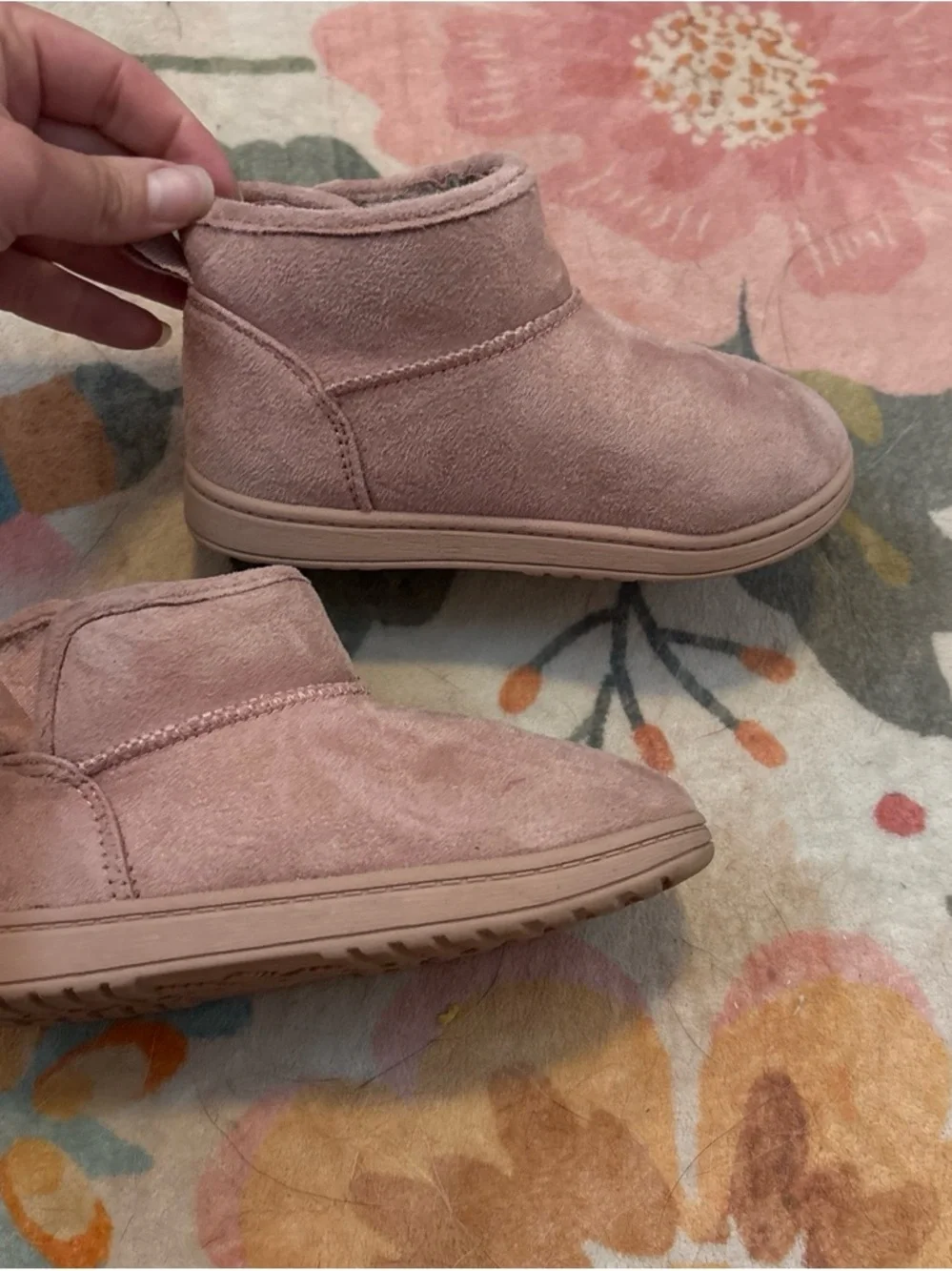 Blush Pink Suede Ankle Boots
